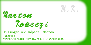 marton kopeczi business card