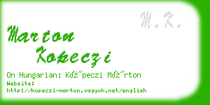 marton kopeczi business card